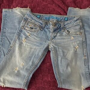 Stylish Distressed Blue Jeans